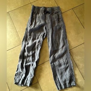 Athleta Cabo Linen Wide Leg Pants 10 TALL